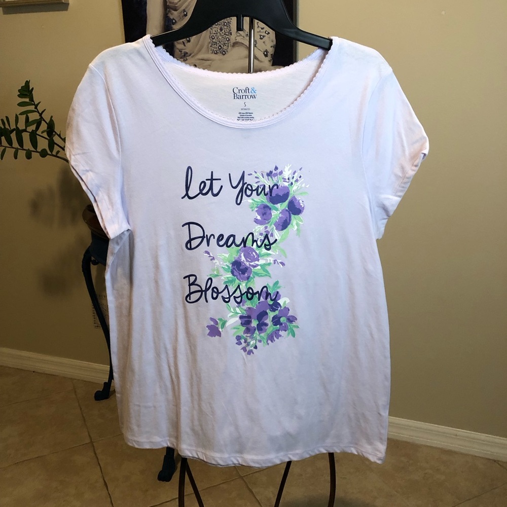 NWT Croft & Barrow S Floral Pajama T-Shirt Top